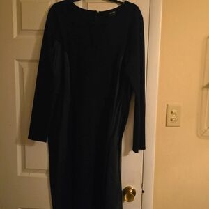 Nicole Miller Black Sheath Long Sleeve Cocktail Dress